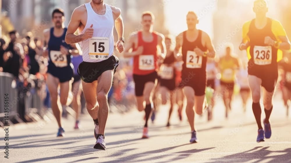 Marathon runners at the starting line